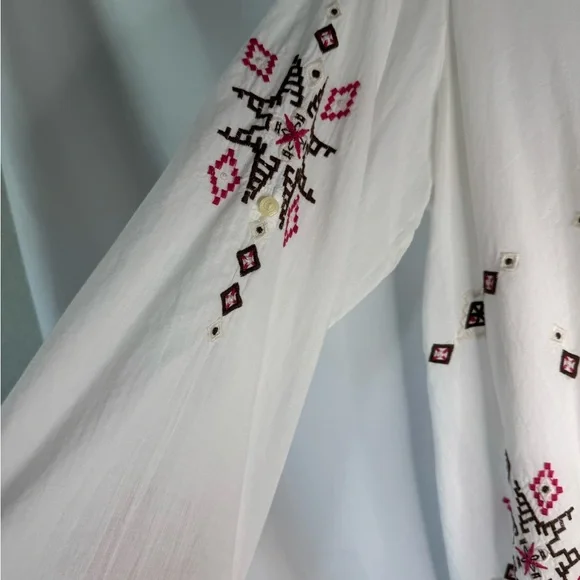 Johnny Was 3J Workshop Embroidered Women’s Shirt - Size XL - 100% Cotton - NWOT - Picture 7 of 11